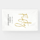 金ゴールド五十 |第50回バースデーパーティーへようこそ 横断幕 (横)