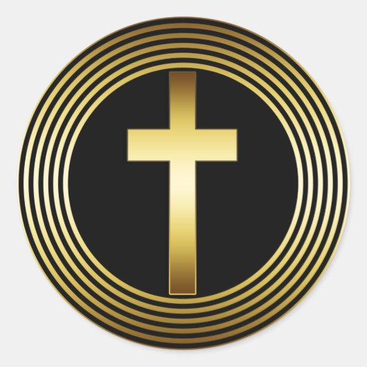 金ゴールド交差 ラウンドシール (正面)