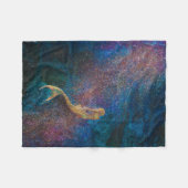 「金ゴールド人魚」 フリースブランケット (正面(横))