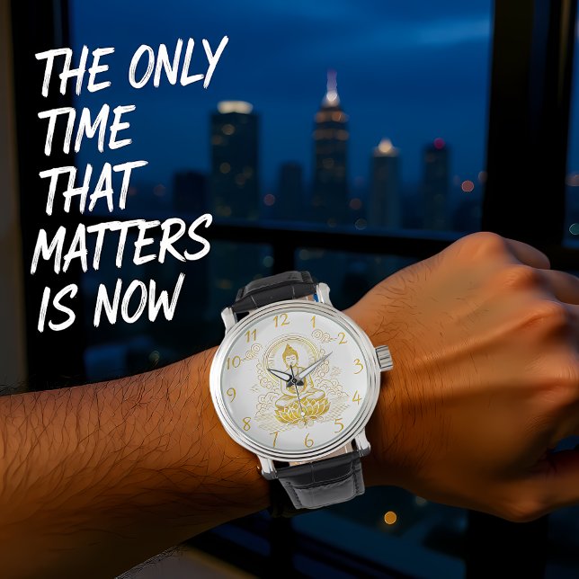 金ゴールド仏像ロータスに座っている。 腕時計 (クリエイターアップロード済み)