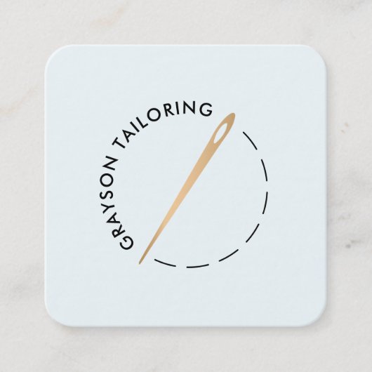 金ゴールド仕立て用針及び糸 スクエア名刺 (正面)