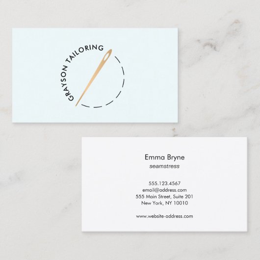 金ゴールド仕立て用針及び糸 名刺 (正面/裏面)