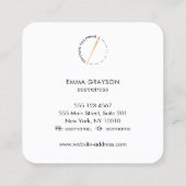 金ゴールド仕立て裁縫針及び糸 スクエア名刺 (裏面)