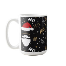 金ゴールド付きクリスマスサンタパターン黒い背景