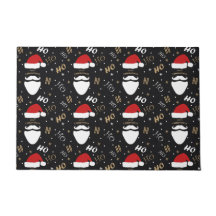 金ゴールド付きクリスマスサンタパターン黒い背景