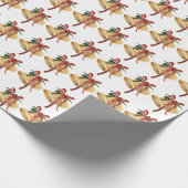 金ゴールド付きクリスマスベル ラッピングペーパー (角)