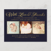 金ゴールド付きラヴ感謝してい&ベビー写真はがき ポストカード (正面)