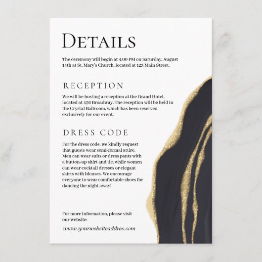 金ゴールド付き高級ブラックゲート エンクロージャーカード (正面)