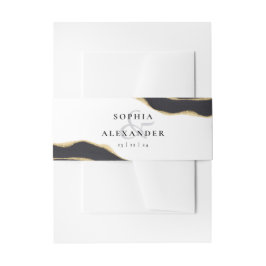 金ゴールド付き黒瑪瑙の宝石 招待状ベリーバンド