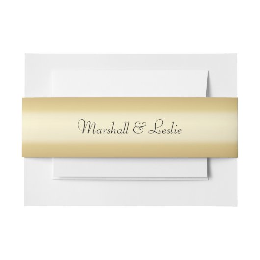 金ゴールド付文字 招待状ベリーバンド (正面例)