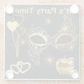 金ゴールド仮装パーティー時間 | ガラスコースター (裏面)