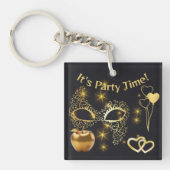 金ゴールド仮装パーティー時間 | キーホルダー (正面)