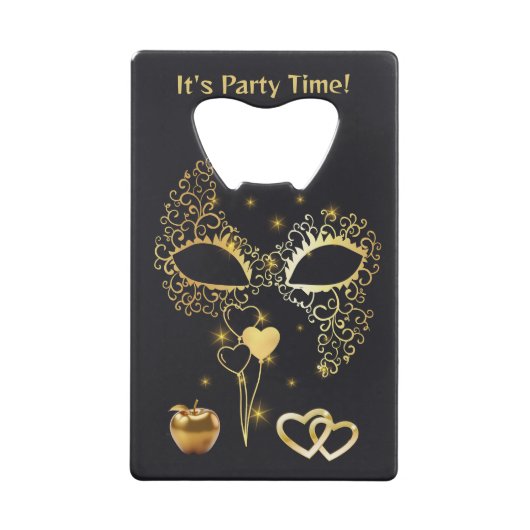金ゴールド仮装パーティー時間 |ボトルオープナー クレジットカード栓抜き (裏面)