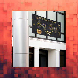 金ゴールド仮装パーティー時間 | 横断幕