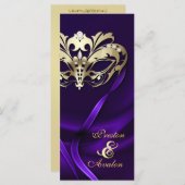 金ゴールド仮装パープルジュエリー結婚式 プログラム (正面/裏面)