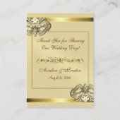 金ゴールド仮装ブラック宝石テーブルプレイスカード プレイスカード (裏面)