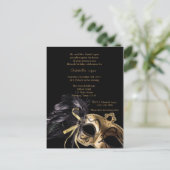 金ゴールド仮装ボールキンセアニェラ15誕生日 ポストカード (スタンド正面)