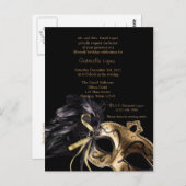 金ゴールド仮装ボールキンセアニェラ15誕生日 ポストカード (正面/裏面)