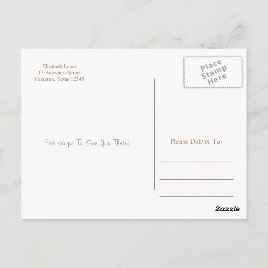 金ゴールド仮装ボールキンセアニェラ15誕生日 ポストカード (裏面)