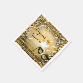 金ゴールド仮装マスクエレガントボール誕生日パーティー スタンダードカクテルナプキン (角)