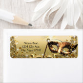 金ゴールド仮装マスクエレガントボール誕生日パーティー ラベル (インサイチュ)