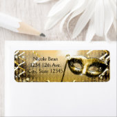 金ゴールド仮装マスクエレガントボール誕生日パーティー ラベル (インサイチュ)