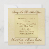 金ゴールド仮装マスクパープルニューイヤーズ招待状 招待状 (裏面)