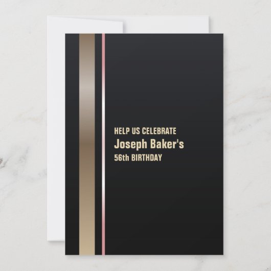 金ゴールド任意の年齢の誕生日パーティーを入力 招待状 (裏面)