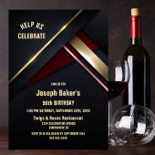 金ゴールド任意の年齢の誕生日パーティーを入力 招待状