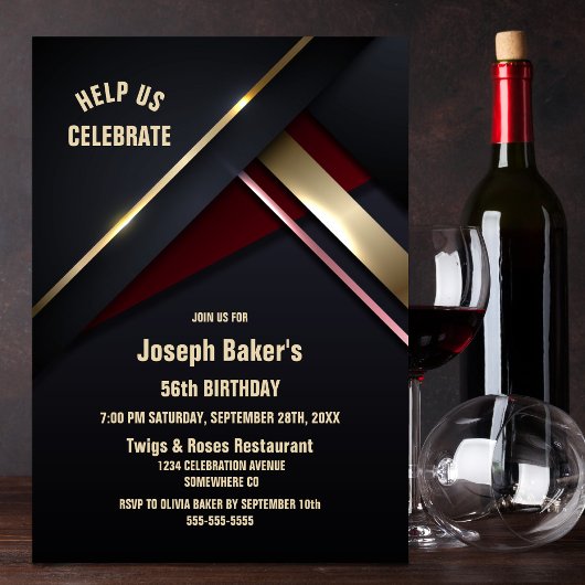 金ゴールド任意の年齢の誕生日パーティーを入力 招待状