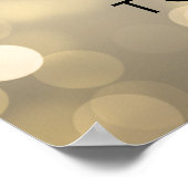 金ゴールド任意の年齢の誕生日パーティーグリッターライト ポスター (角)