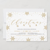 金ゴールド企業のクリスマスガラホリデーパーティー 招待状 (正面)
