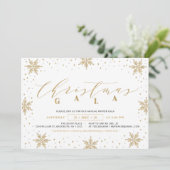 金ゴールド企業のクリスマスガラホリデーパーティー 招待状 (スタンド正面)