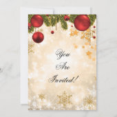 金ゴールド企業のクリスマスパーティー 招待状 (裏面)