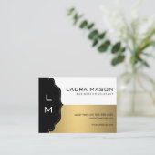 金ゴールド企業のブラック（モノグラム） 名刺 (スタンド正面)