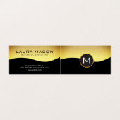 金ゴールド企業のブラック（モノグラム） 名刺 (外部フラット)