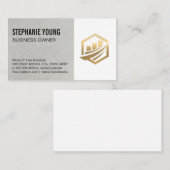 金ゴールド企業のロゴ 名刺 (正面/裏面)