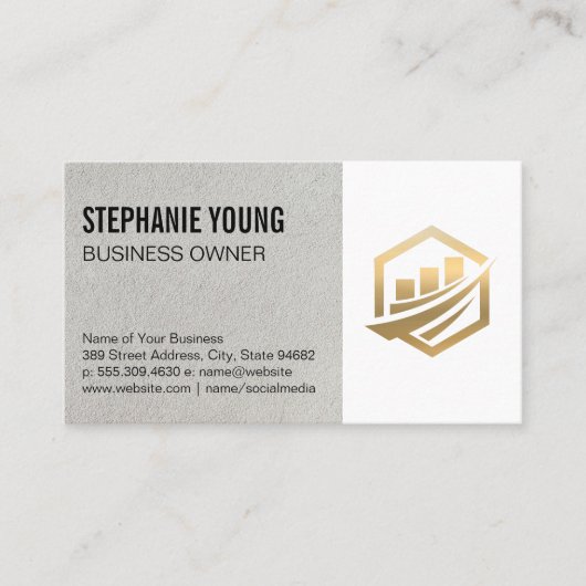 金ゴールド企業のロゴ 名刺 (正面)