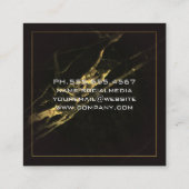 金ゴールド企業アイコン | 黒い金ゴールド大理石の背景 スクエア名刺 (裏面)