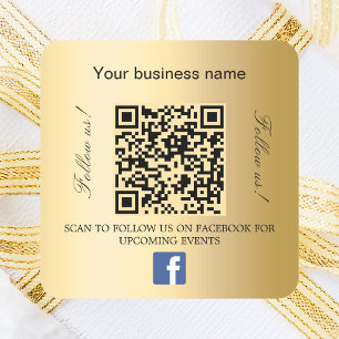 金ゴールド企業名qrコードFacebook スクエアシール
