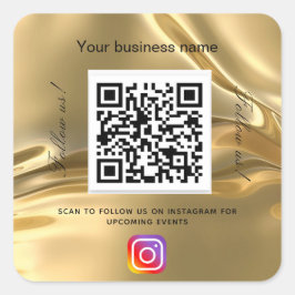 金ゴールド企業名qrコードinstram スクエアシール