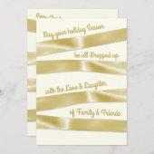 金ゴールド休日のトリミング写真グリーティング シーズンカード (正面/裏面)