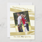 金ゴールド休日のトリミング写真グリーティング シーズンカード (裏面)