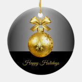 金ゴールド休日オーナメント セラミックオーナメント (裏面)