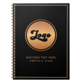 金ゴールド会社のロゴと文字プロフェッショナルの追加 ノートブック (正面)