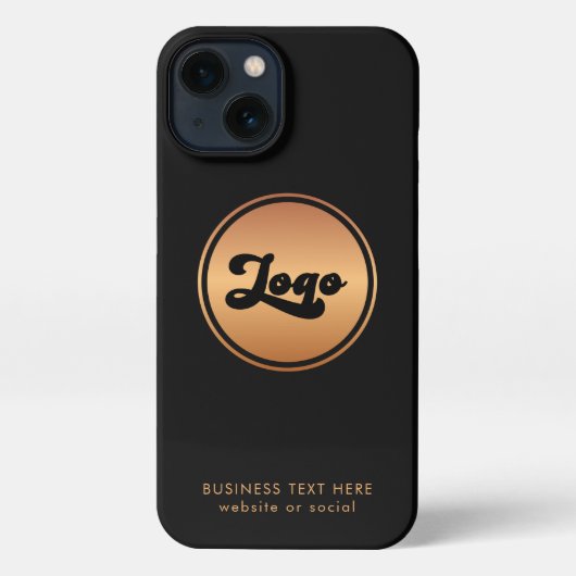 金ゴールド会社のロゴと文字プロフェッショナルの追加 iPhoneケース (裏面)