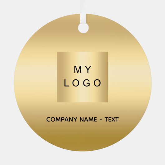 金ゴールド会社のロゴのクリスマス メタルオーナメント (裏面)