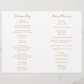 金ゴールド伝統的エレガフォーマルントウェディングプログラム (裏面)