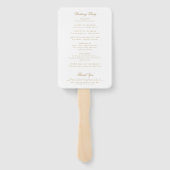 金ゴールド伝統的エレガフォーマルントウェディングプログラム ハンドファン (裏面)