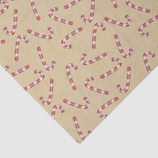 金ゴールド伝統的キャンディーケーンヴィンテージクリスマス 薄葉紙 (詳細)